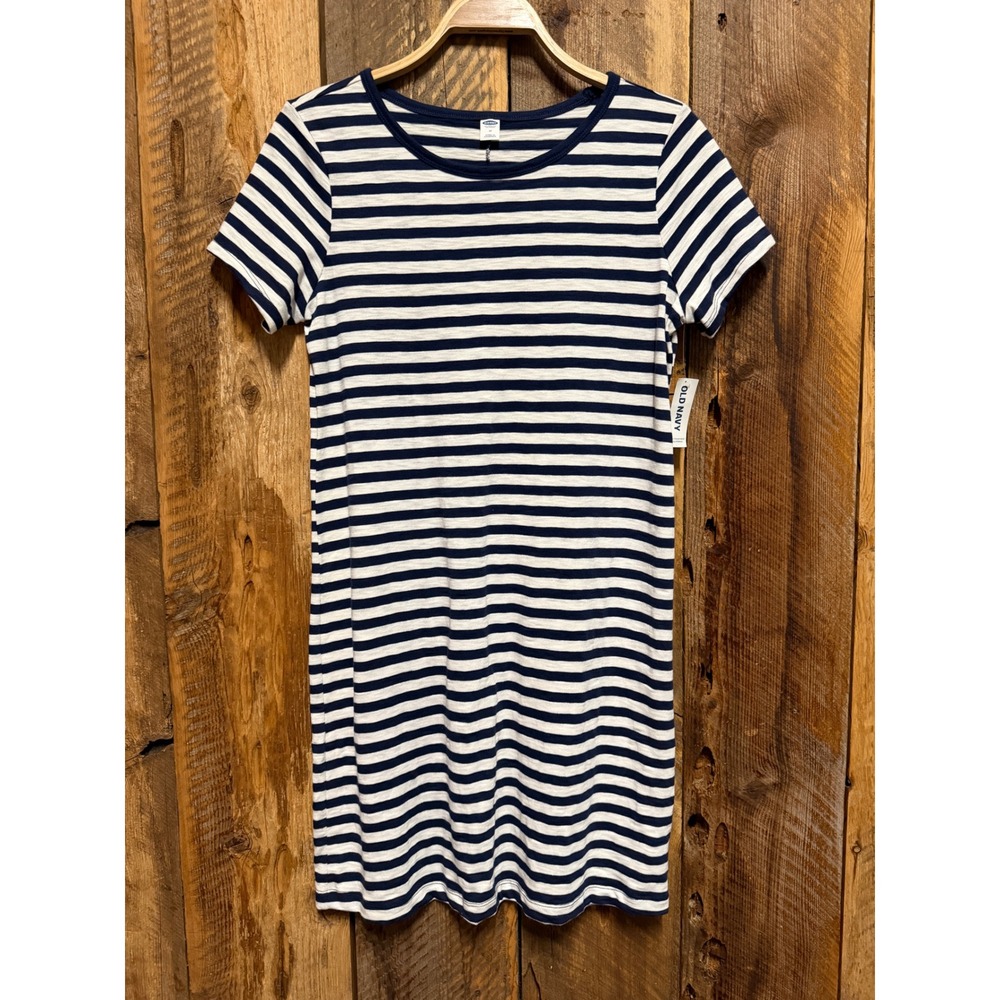 Oldā Navy T Shirt Dress Women's M Coastal Nautical Preppy Minimalist Capsule